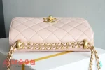 高仿香奈兒/Chanel Classic Flap 粉色鏈條錢包包：圖片 6