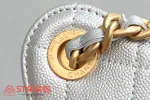 高仿香奈兒/Chanel 22 Bag 抽繩式鏈條手提包 銀色：圖片 8