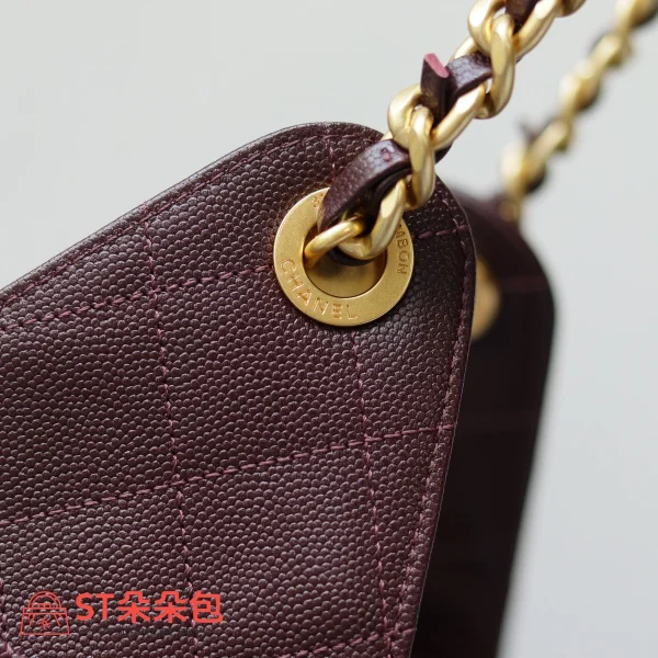 高仿香奈兒/Chanel Hobo 小號酒紅色鏈條手提包：圖片 7