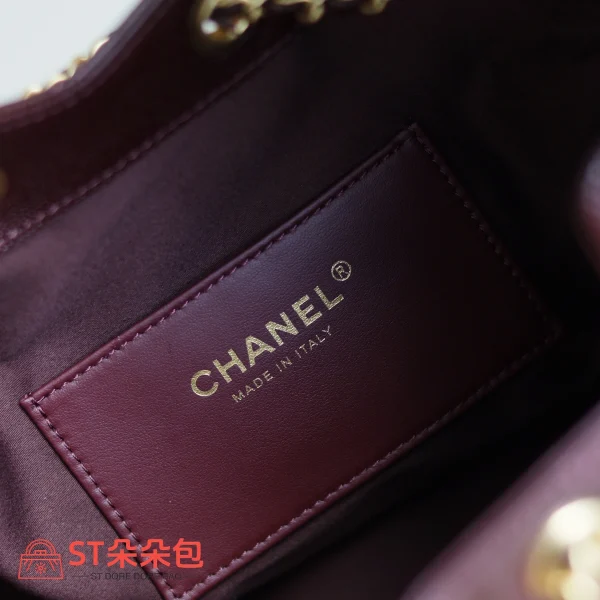 高仿香奈兒/Chanel Hobo 小號酒紅色鏈條手提包：圖片 9