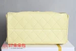 高仿香奈兒/Chanel Deauville 菱格紋抽繩手提包 淺黃色：圖片 5