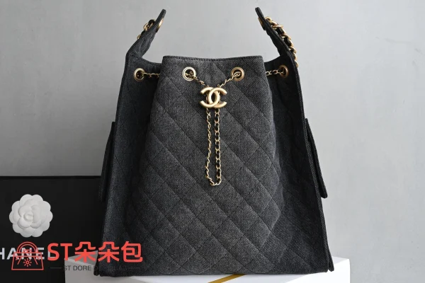 高仿香奈兒/Chanel Deauville 水桶包 深灰色：圖片 2