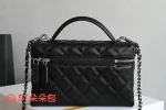 高仿香奈兒/Chanel Vanity Case 手提斜挎兩用盒子包 黑色：圖片 3