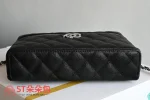 高仿香奈兒/Chanel Vanity Case 手提斜挎兩用盒子包 黑色：圖片 4