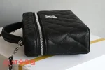高仿香奈兒/Chanel Vanity Case 手提斜挎兩用盒子包 黑色：圖片 5