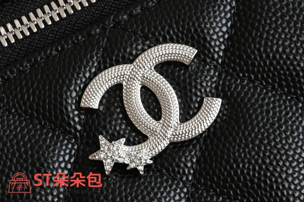 高仿香奈兒/Chanel Vanity Case 手提斜挎兩用盒子包 黑色：圖片 7