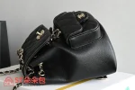 高仿香奈兒/Chanel 經典菱格紋皮革雙肩包 黑色：圖片 5