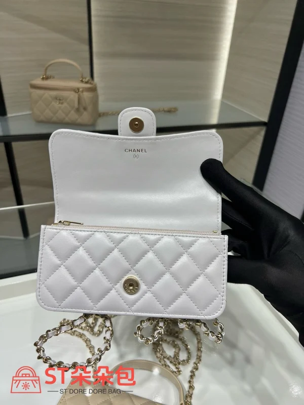 高仿香奈兒/Chanel Classic Flap系列 Mini帶手柄淺灰色：圖片 8