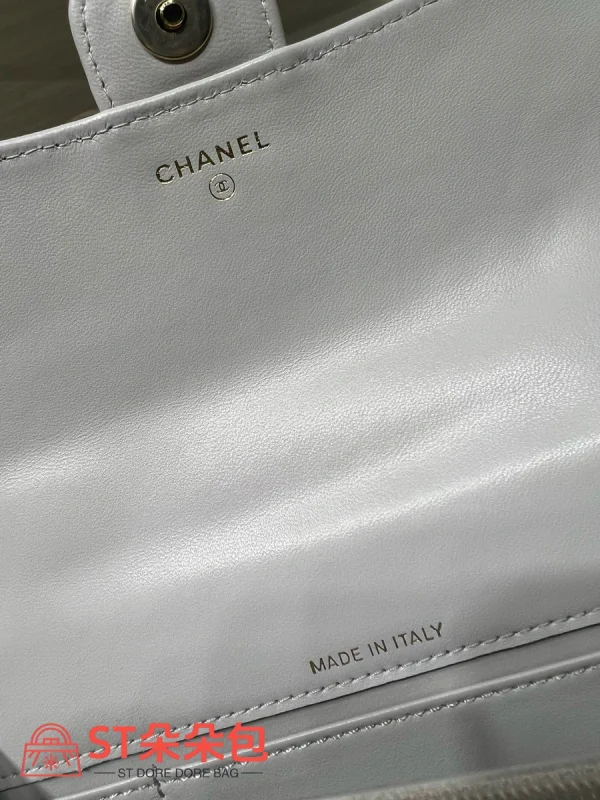 高仿香奈兒/Chanel Classic Flap系列 Mini帶手柄淺灰色：圖片 10