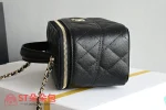 高仿香奈兒/Chanel Vanity Case 菱格紋雙C扣鏈條黑色化妝包：圖片 5