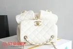 高仿香奈兒/Chanel Coco Backpack經典菱格紋白色雙肩包：圖片 6