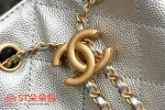 高仿香奈兒/Chanel 25C 菱格紋皮革經典口蓋托特包 銀色：圖片 6
