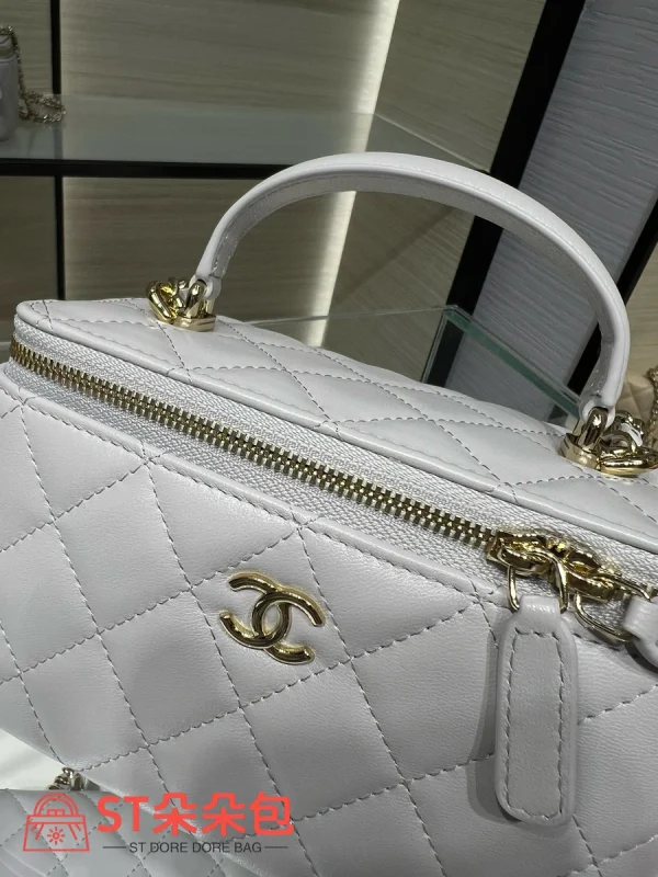 高仿香奈兒/Chanel  Vanity Case 淺灰色小型化妝包：圖片 6