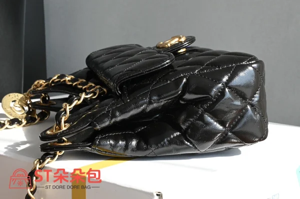 高仿香奈兒/Chanel Classic Flap菱格紋翻蓋鏈條黑色單肩包：圖片 5