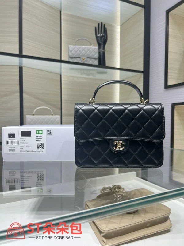 高仿香奈兒/Chanel Coco Handle 黑色手提肩背包：圖片 2