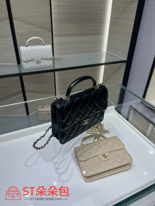 高仿香奈兒/Chanel Coco Handle 黑色手提肩背包：圖片 6