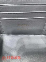 高仿香奈兒/Chanel  Vanity Case 菱格紋鏈條手提化妝包 灰色：圖片 10