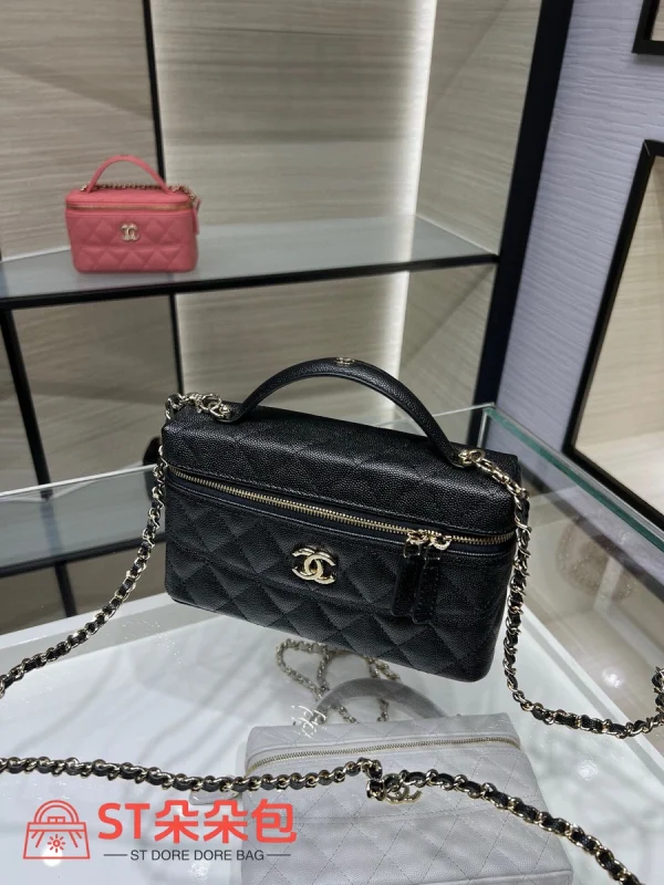 高仿香奈兒/Chanel Vanity Case化妝箱包 黑色：圖片 4
