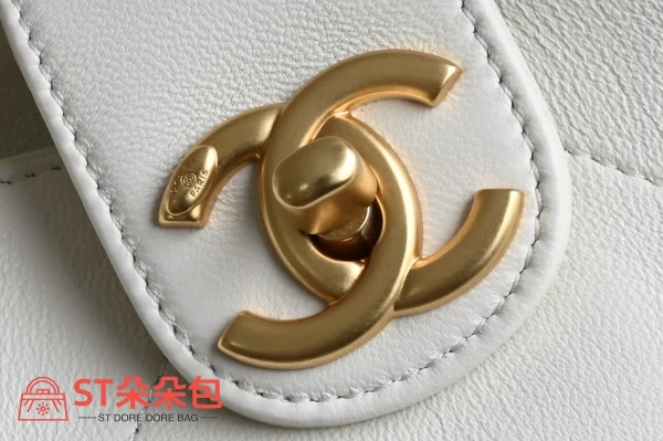 高仿香奈兒/Chanel Cabas 菱格紋托特包 白色：圖片 7