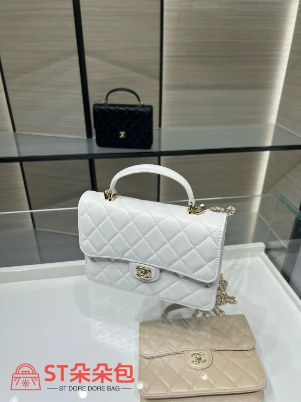 高仿香奈兒/Chanel 19系列 19 Flap Handle Bag 白色：圖片 5