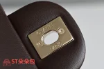 高仿香奈兒/Chanel Premiere 菱格紋雙C扣手柄鏈條包 深棕色：圖片 8