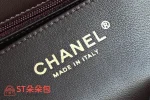 高仿香奈兒/Chanel Premiere 菱格紋雙C扣手柄鏈條包 深棕色：圖片 9