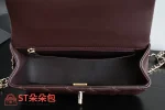 高仿香奈兒/Chanel Premiere 菱格紋雙C扣手柄鏈條包 深棕色：圖片 10