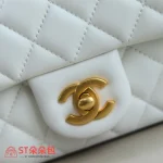 高仿香奈兒/Chanel Classic Flap 金球款 白色大mini：圖片 3