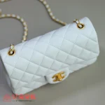 高仿香奈兒/Chanel Classic Flap 金球款 白色大mini：圖片 5