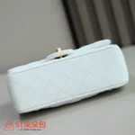 高仿香奈兒/Chanel Classic Flap 金球款 白色大mini：圖片 6