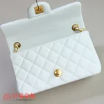 高仿香奈兒/Chanel Classic Flap 金球款 白色大mini：圖片 7