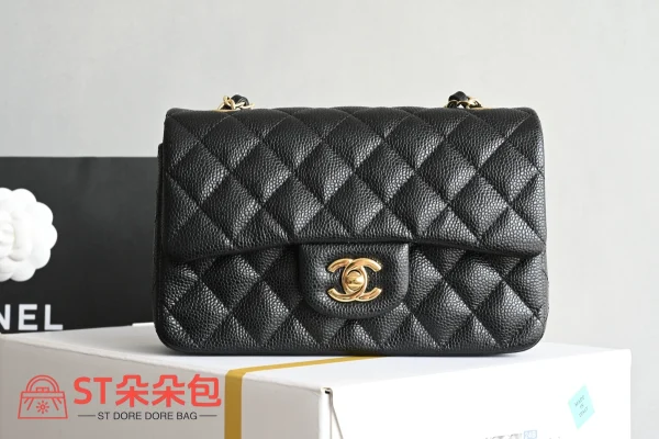 高仿香奈兒/Chanel Classic Flap 菱格紋翻蓋鏈條包 小型款 黑色：圖片 2