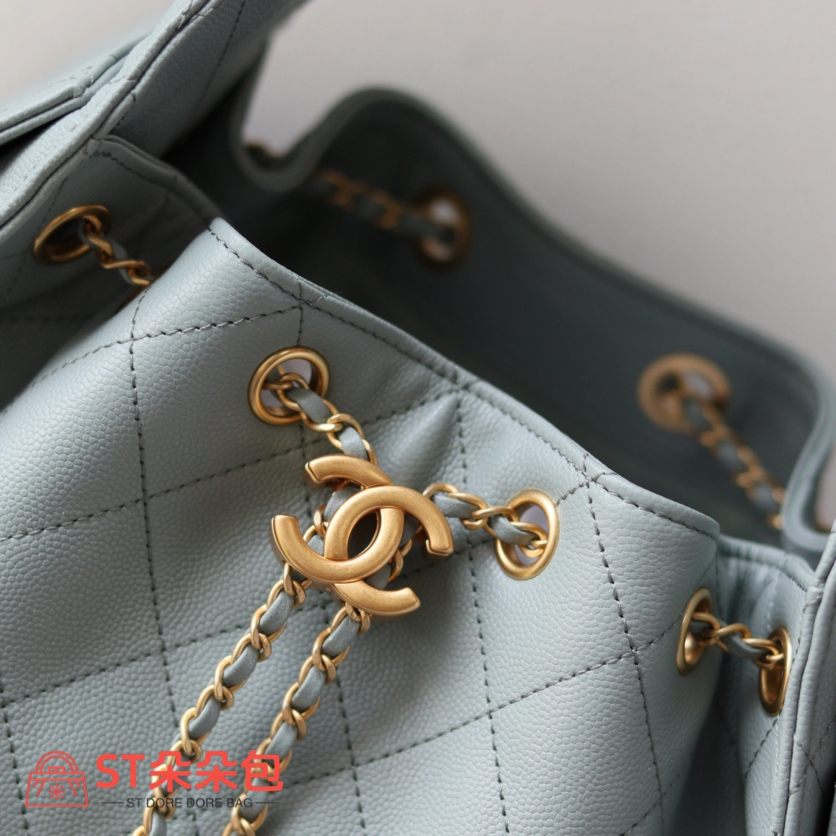 高仿香奈兒/Chanel Hobo 菱格紋手提包 淺藍色 小號 3 高仿香奈兒/Chanel Hobo 菱格紋手提包 淺藍色 小號