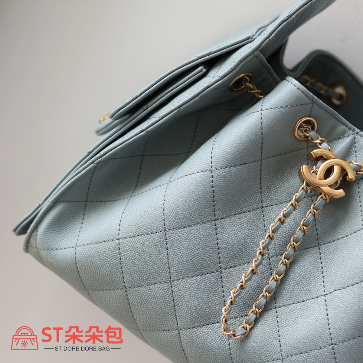 高仿香奈兒/Chanel Hobo 菱格紋手提包 淺藍色 小號 7 高仿香奈兒/Chanel Hobo 菱格紋手提包 淺藍色 小號