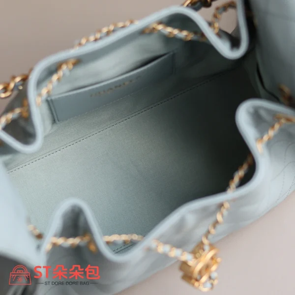高仿香奈兒/Chanel Hobo 菱格紋手提包 淺藍色 小號：圖片 8
