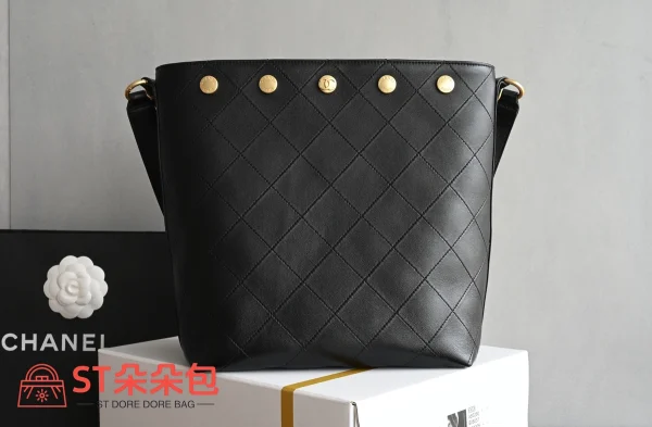 高仿香奈兒/Chanel Hobo系列 黑色菱格紋單肩包：圖片 3