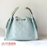 高仿香奈兒/CHANEL 25C Hobo 肩背包｜魚子醬小牛皮天青色：圖片 10
