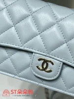 高仿香奈兒/Chanel Classic Flap 經典迷你口蓋包 淺藍色：圖片 7