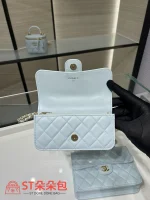 高仿香奈兒/Chanel Classic Flap 經典迷你口蓋包 淺藍色：圖片 8