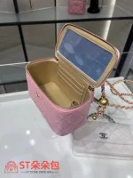 高仿香奈兒/Chanel Vanity 菱格紋化妝箱包 粉色：圖片 8