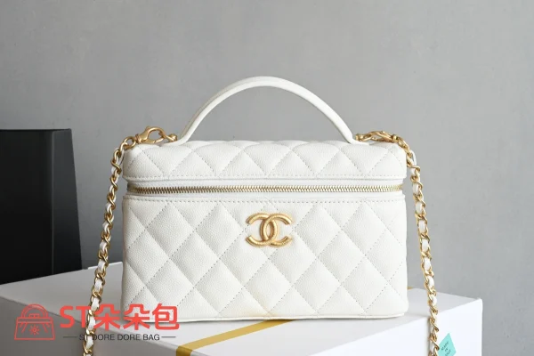 高仿香奈兒/Chanel Vanity Case 迷你化妝包 白色：圖片 2