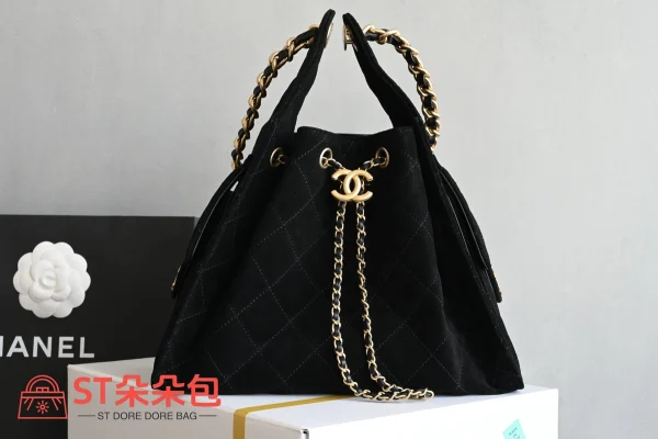 高仿香奈兒/Chanel Bucket Bag 抽繩水桶包 黑色：圖片 2