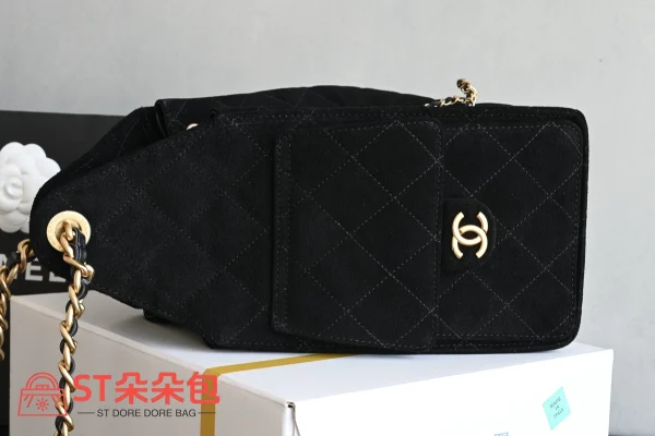高仿香奈兒/Chanel Bucket Bag 抽繩水桶包 黑色：圖片 5