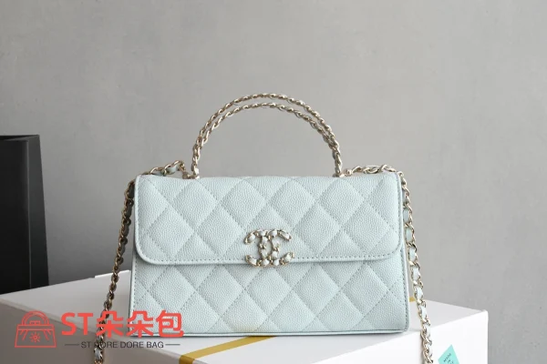 高仿香奈兒/Chanel 25S WOC鏈條包 淺藍色：圖片 2