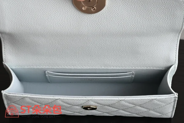 高仿香奈兒/Chanel 25S WOC鏈條包 淺藍色：圖片 9