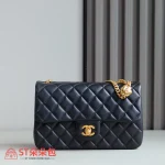 高仿香奈兒/Chanel CF山茶花系列 小號黑色鏈條包：圖片 2