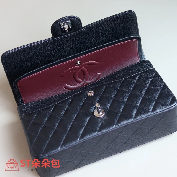 高仿香奈兒/Chanel Classic Flap 單肩包 深藍色荔枝紋牛皮：圖片 7