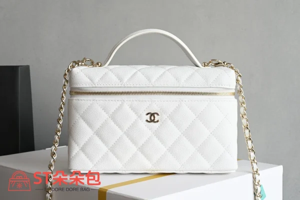高仿香奈兒/Chanel Vanity Case系列白色小型化妝包：圖片 2