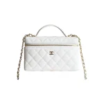 高仿香奈兒/Chanel Vanity Case系列白色小型化妝包