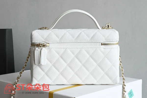 高仿香奈兒/Chanel Vanity Case系列白色小型化妝包：圖片 3